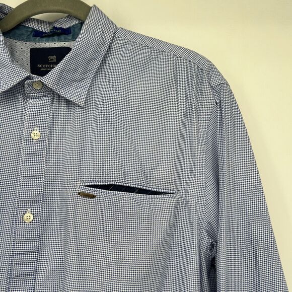 Scotch & Soda Shirt Men Extra Large Blue Striped Button Up Long Sleeve Amsterdam - Picture 5 of 9